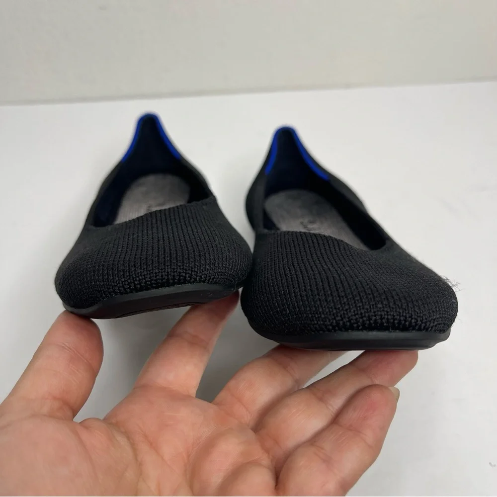 Rothy's The Square Black Women's Slip On Ballet Flat Shoes Textile Size 6